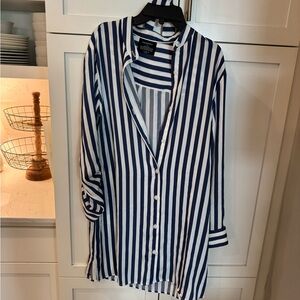 Summersalt Blue and White Striped Sleep Shirt